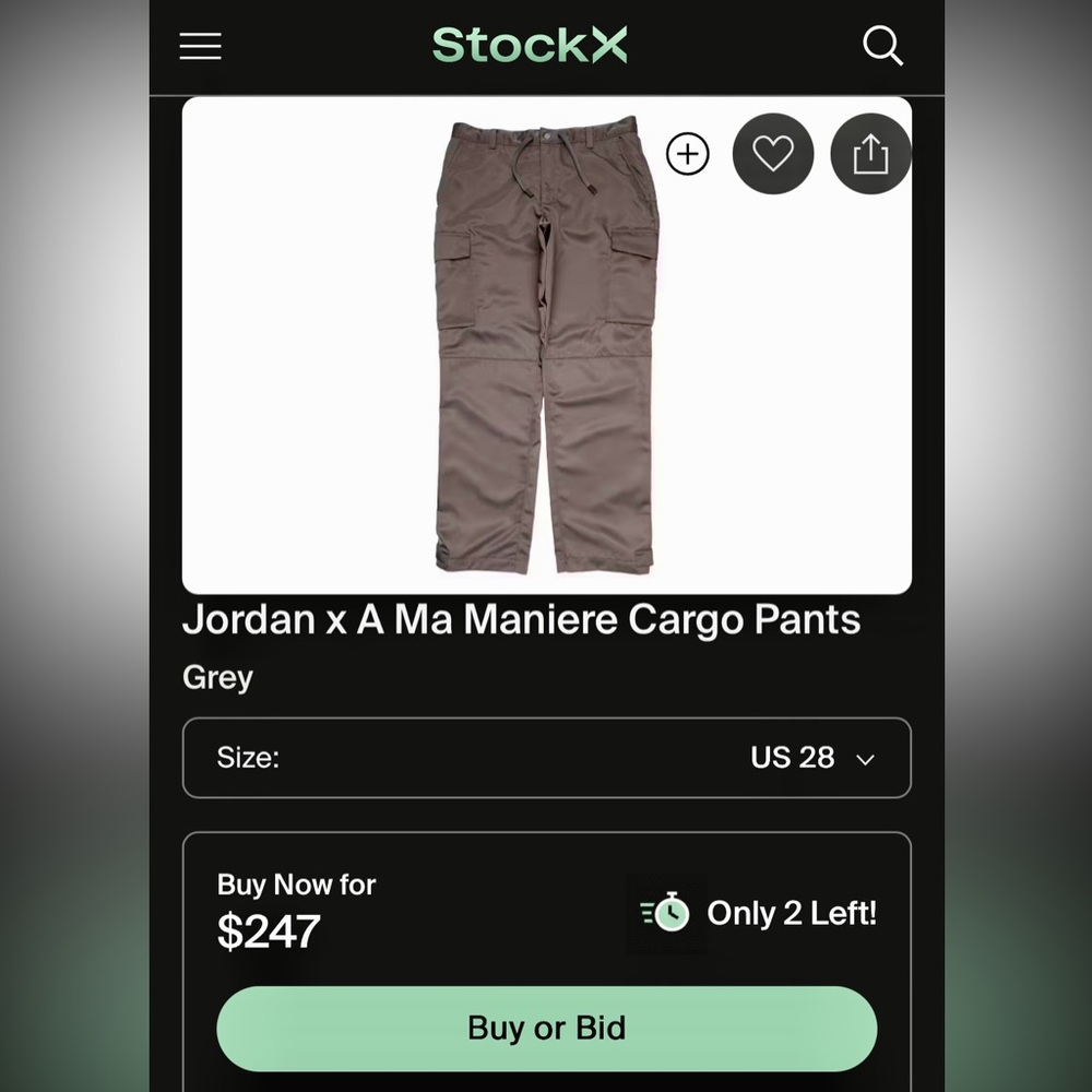 Jordan x A Ma Maniere Cargo Pants - Brand New without tags